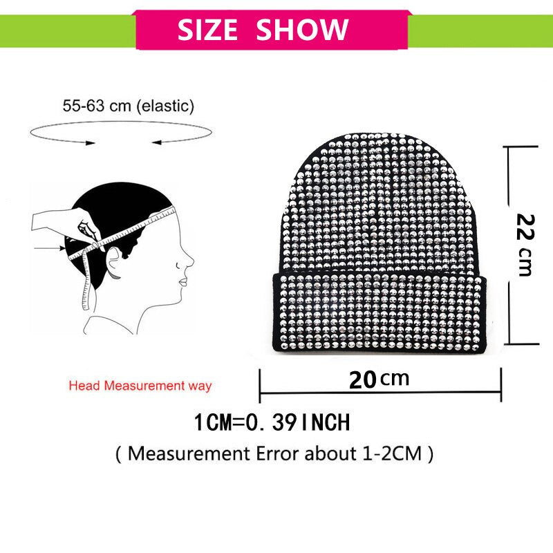 Autumn And Winter Punk Drill Warm And Versatile Acrylic Knitted Drill Cap For Men And Women