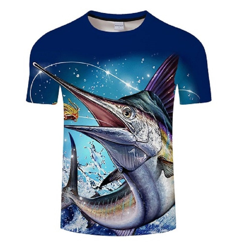 New men leisure 3d printing t shirt, funny fish printed men and women tshirt Hip hop T-shirt Harajuku Asian