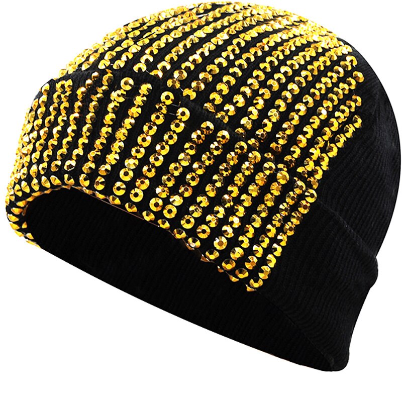 Autumn And Winter Punk Drill Warm And Versatile Acrylic Knitted Drill Cap For Men And Women