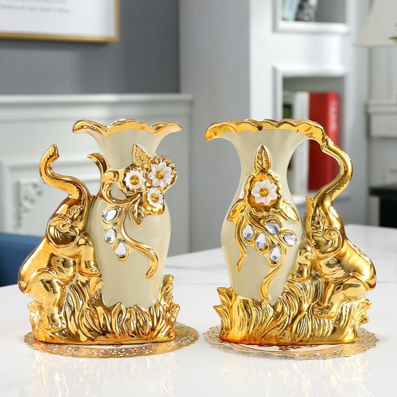 Ceramic countertop vase living room flower arrangement TV cabinet decoration creative interior decoration vase