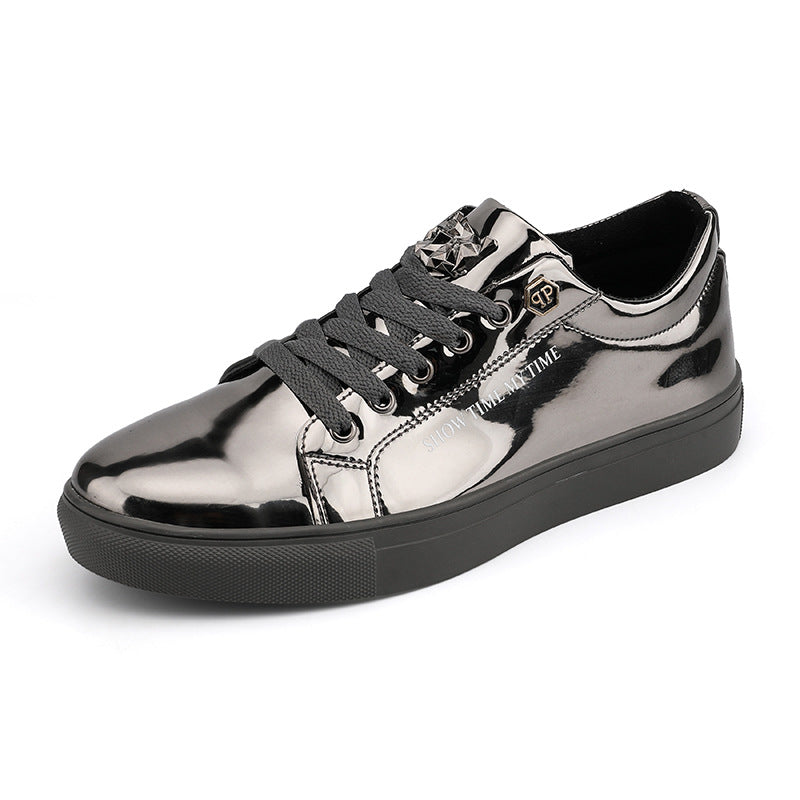 Fashionable board shoes low cut trendy casual sports shoes shiny flat bottomed trendy shoes