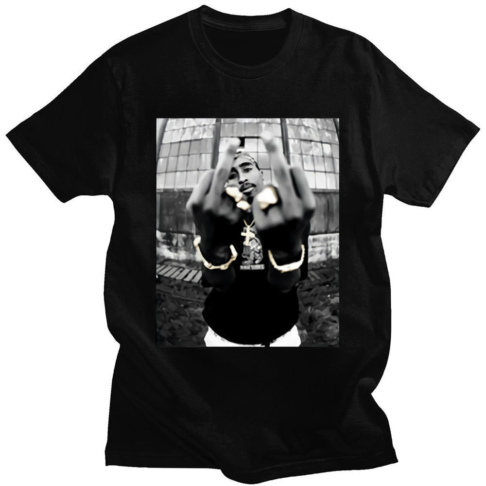 Rapper Tupac 2pac Graphic T Shirt Fashion Milk Silk T-shirt