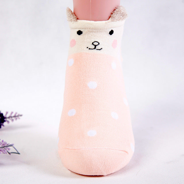 Cute Animal Cotton Socks Female Kawaii Cat With Dog Summer Short Socks Slippers Women Casual Soft Funny Boat Socks