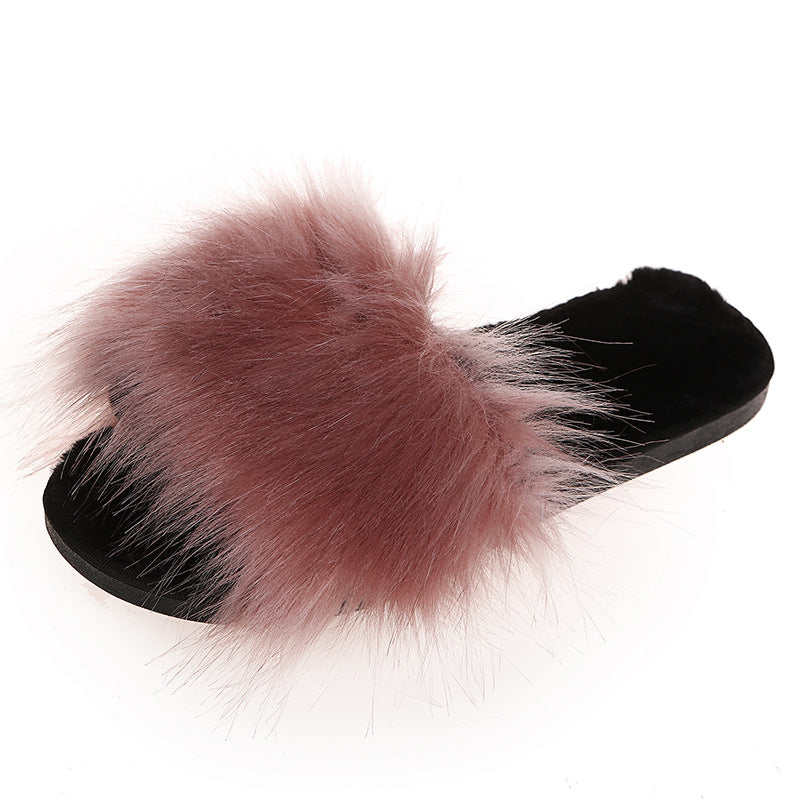 The New Plush Slippers Can Be Worn Outside The Home Plus Size Women's Slippers