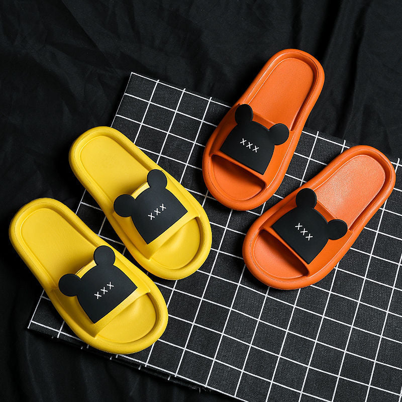 Summer Slippers Women Wear Bathroom Bath Non-Slip Home Household Couples Indoor Cartoon Cute Sandals And Slippers To Go Out