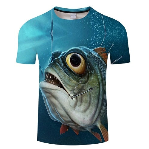 New men leisure 3d printing t shirt, funny fish printed men and women tshirt Hip hop T-shirt Harajuku Asian