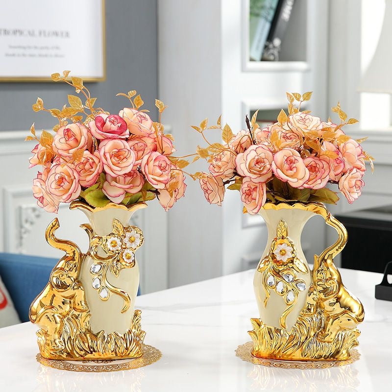 Ceramic countertop vase living room flower arrangement TV cabinet decoration creative interior decoration vase