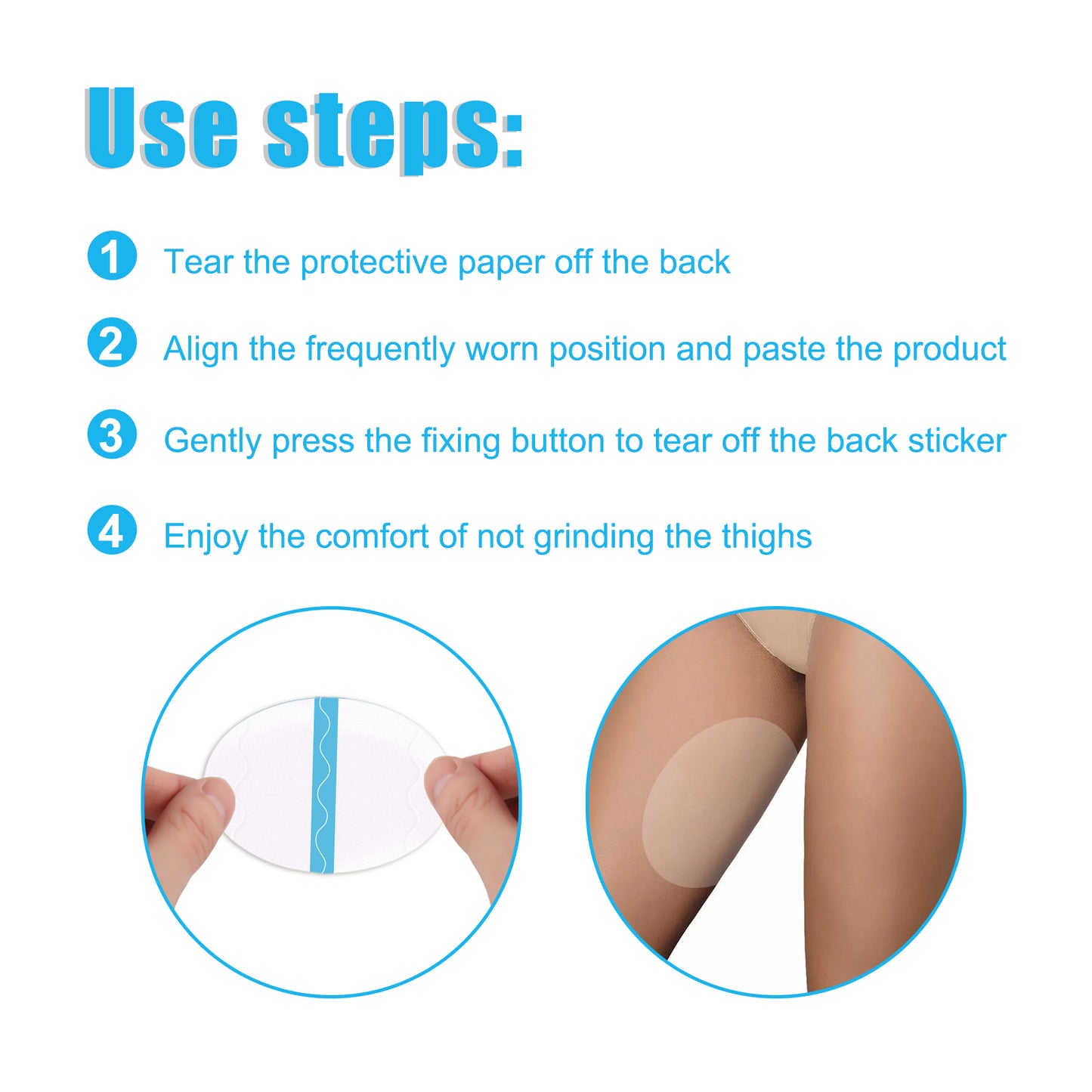 EELHOE Thigh Anti-Wear Pads, Anti-Friction Invisible Thigh High Elastic Leg Protector Knee Calf Casual Pads