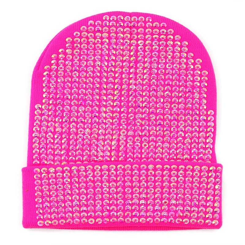 Autumn And Winter Punk Drill Warm And Versatile Acrylic Knitted Drill Cap For Men And Women