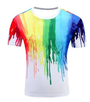 Print Short sleeved Tees Men Black And White Vertigo Hypnotic colorful Printing 3D T shirt