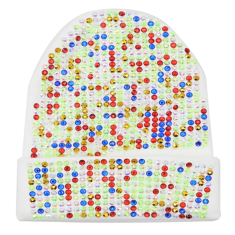 Autumn And Winter Punk Drill Warm And Versatile Acrylic Knitted Drill Cap For Men And Women