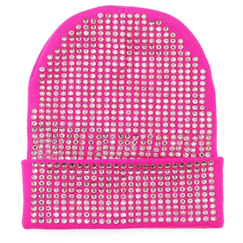 Autumn And Winter Punk Drill Warm And Versatile Acrylic Knitted Drill Cap For Men And Women