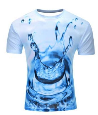 Print Short sleeved Tees Men Black And White Vertigo Hypnotic colorful Printing 3D T shirt