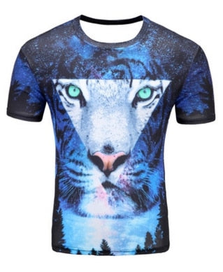 Print Short sleeved Tees Men Black And White Vertigo Hypnotic colorful Printing 3D T shirt