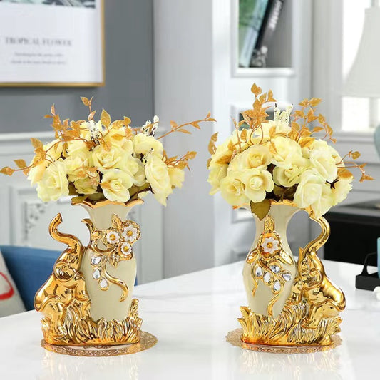 Ceramic countertop vase living room flower arrangement TV cabinet decoration creative interior decoration vase