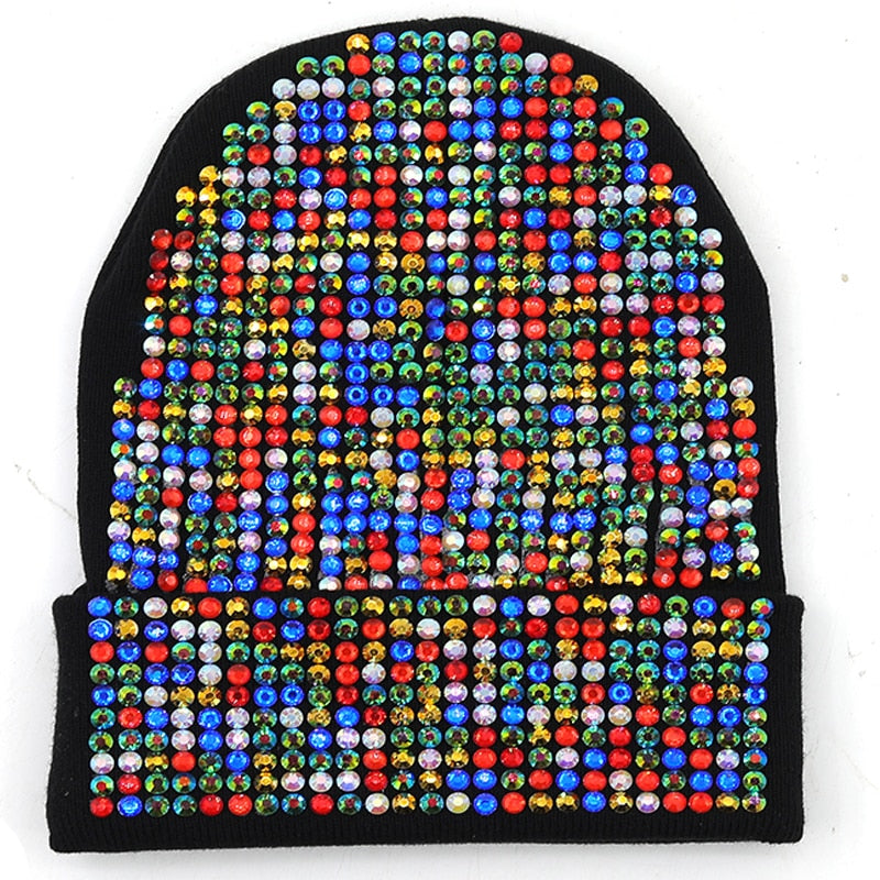 Autumn And Winter Punk Drill Warm And Versatile Acrylic Knitted Drill Cap For Men And Women