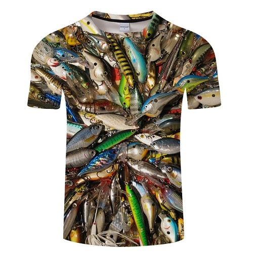 New men leisure 3d printing t shirt, funny fish printed men and women tshirt Hip hop T-shirt Harajuku Asian