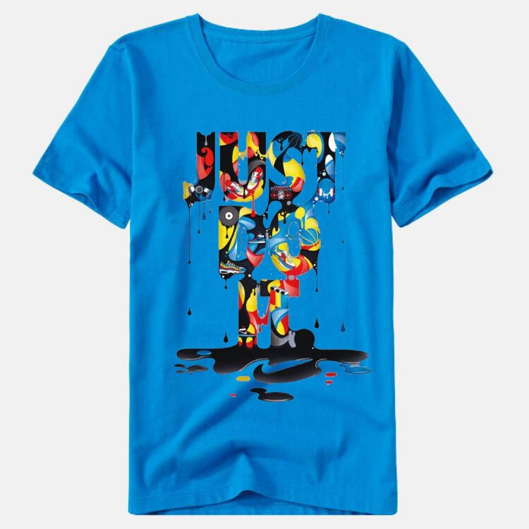 JUST DO IT Men's and Women's Round Neck Colorful Printed T-shirt