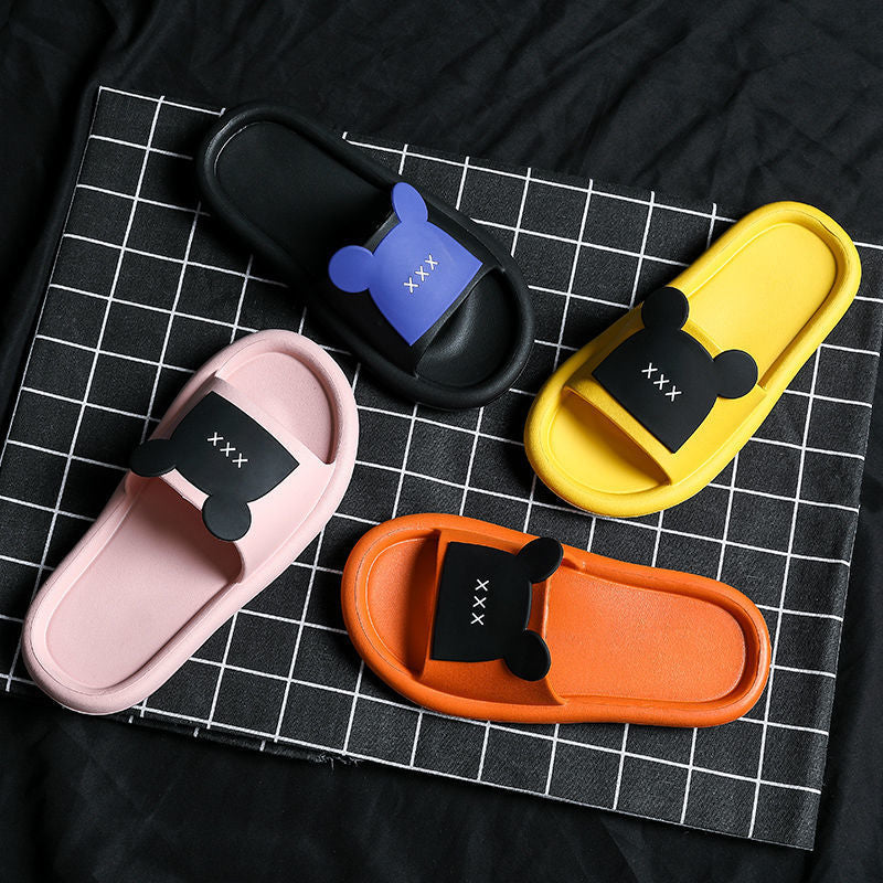 Summer Slippers Women Wear Bathroom Bath Non-Slip Home Household Couples Indoor Cartoon Cute Sandals And Slippers To Go Out