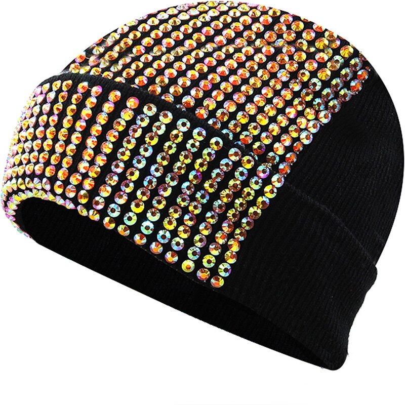 Autumn And Winter Punk Drill Warm And Versatile Acrylic Knitted Drill Cap For Men And Women