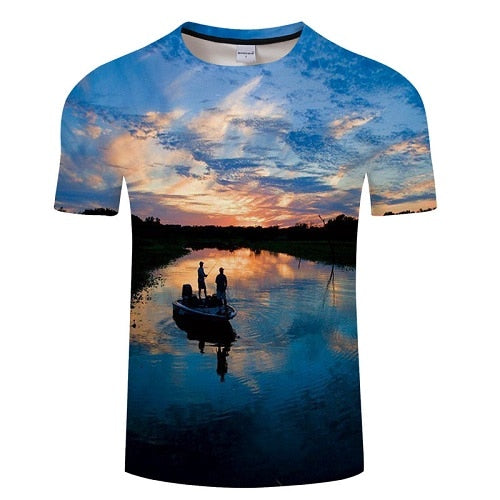 New men leisure 3d printing t shirt, funny fish printed men and women tshirt Hip hop T-shirt Harajuku Asian