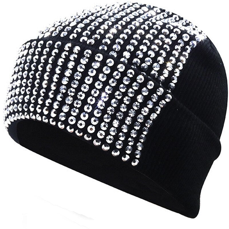 Autumn And Winter Punk Drill Warm And Versatile Acrylic Knitted Drill Cap For Men And Women