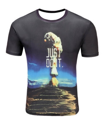 Print Short sleeved Tees Men Black And White Vertigo Hypnotic colorful Printing 3D T shirt