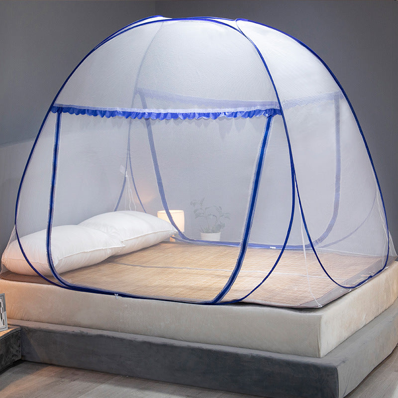 Mongolian bag mosquito net installation-free steel wire bottomless folding single-door magic mosquito net Mosquito net