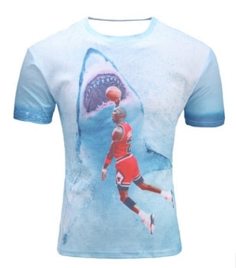 Print Short sleeved Tees Men Black And White Vertigo Hypnotic colorful Printing 3D T shirt