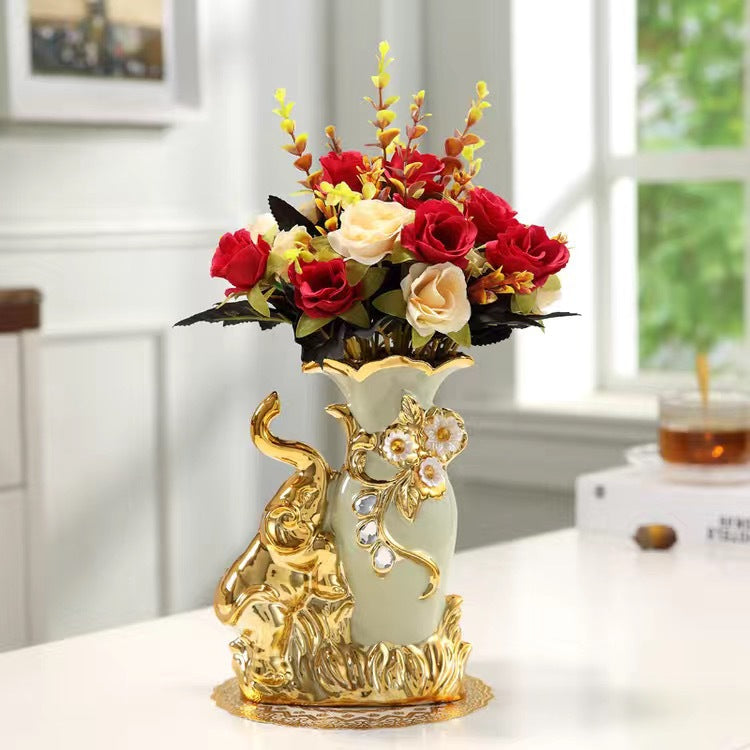 Ceramic countertop vase living room flower arrangement TV cabinet decoration creative interior decoration vase