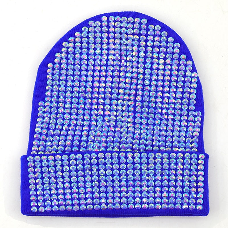 Autumn And Winter Punk Drill Warm And Versatile Acrylic Knitted Drill Cap For Men And Women