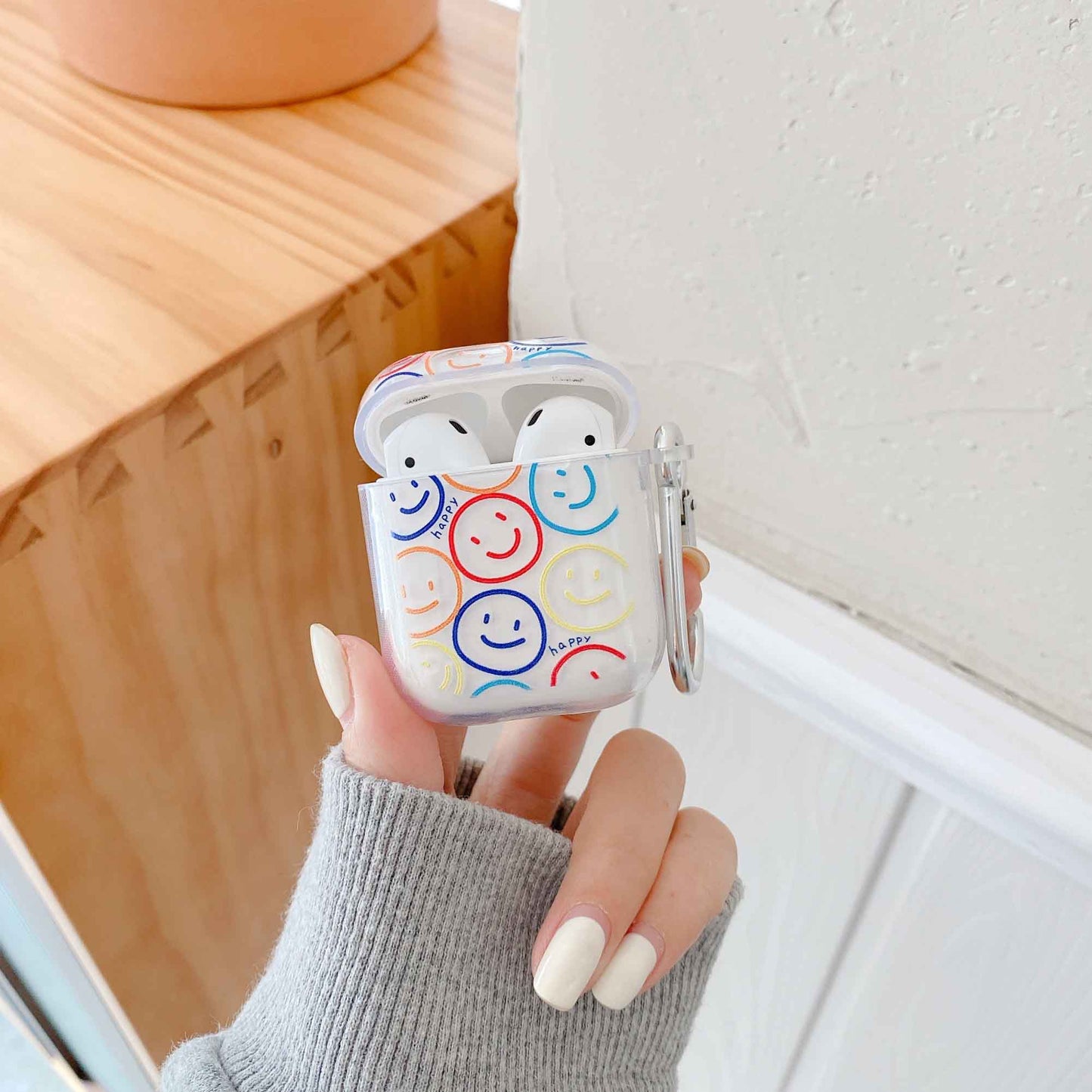 Smiley soft clear silicone Earphone shell For Apple Airpod 2/1 Cover For Airpod pro 3 Earphone case for airpods capa fundas