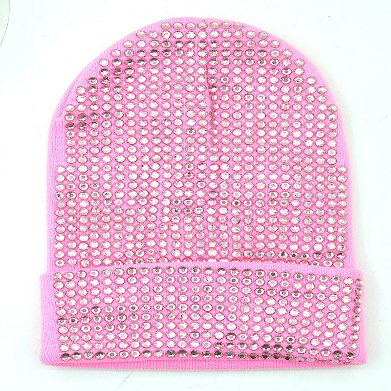 Autumn And Winter Punk Drill Warm And Versatile Acrylic Knitted Drill Cap For Men And Women