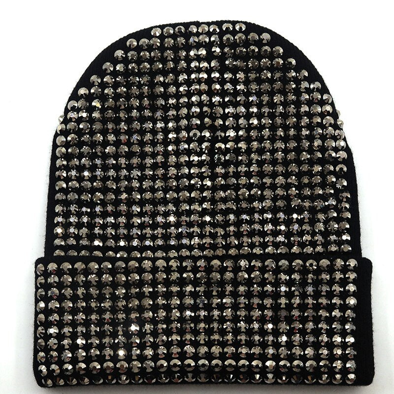 Autumn And Winter Punk Drill Warm And Versatile Acrylic Knitted Drill Cap For Men And Women