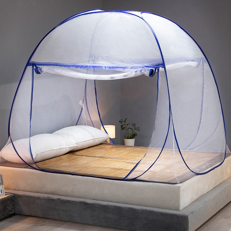 Mongolian bag mosquito net installation-free steel wire bottomless folding single-door magic mosquito net Mosquito net