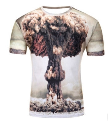 Print Short sleeved Tees Men Black And White Vertigo Hypnotic colorful Printing 3D T shirt