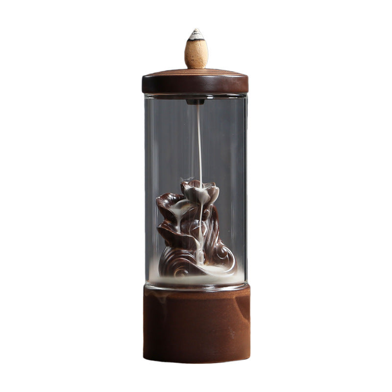 Back Flow Incense Sink Incense Burner Glass Windproof Creative Ornaments Personality Home Ornamental Lucky