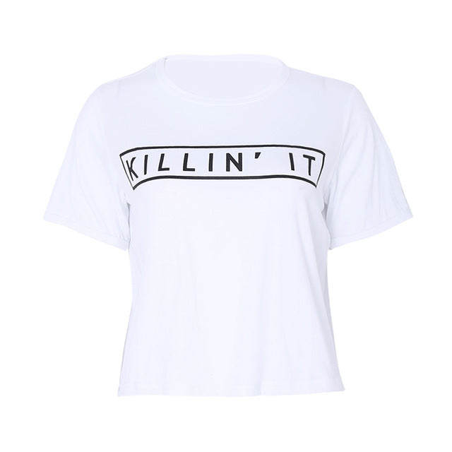 Casual Summer Women Plain Tops Pullover Short Sleeve O neck Letter Print T shirt  -in T-Shirts from Women's Clothing on Aliexpress.com | Alibaba Group