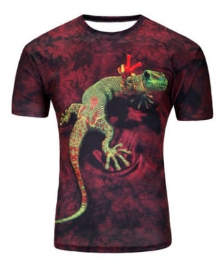 Print Short sleeved Tees Men Black And White Vertigo Hypnotic colorful Printing 3D T shirt