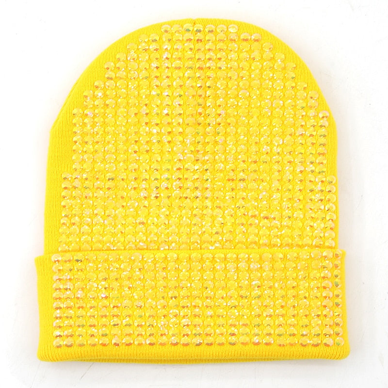 Autumn And Winter Punk Drill Warm And Versatile Acrylic Knitted Drill Cap For Men And Women