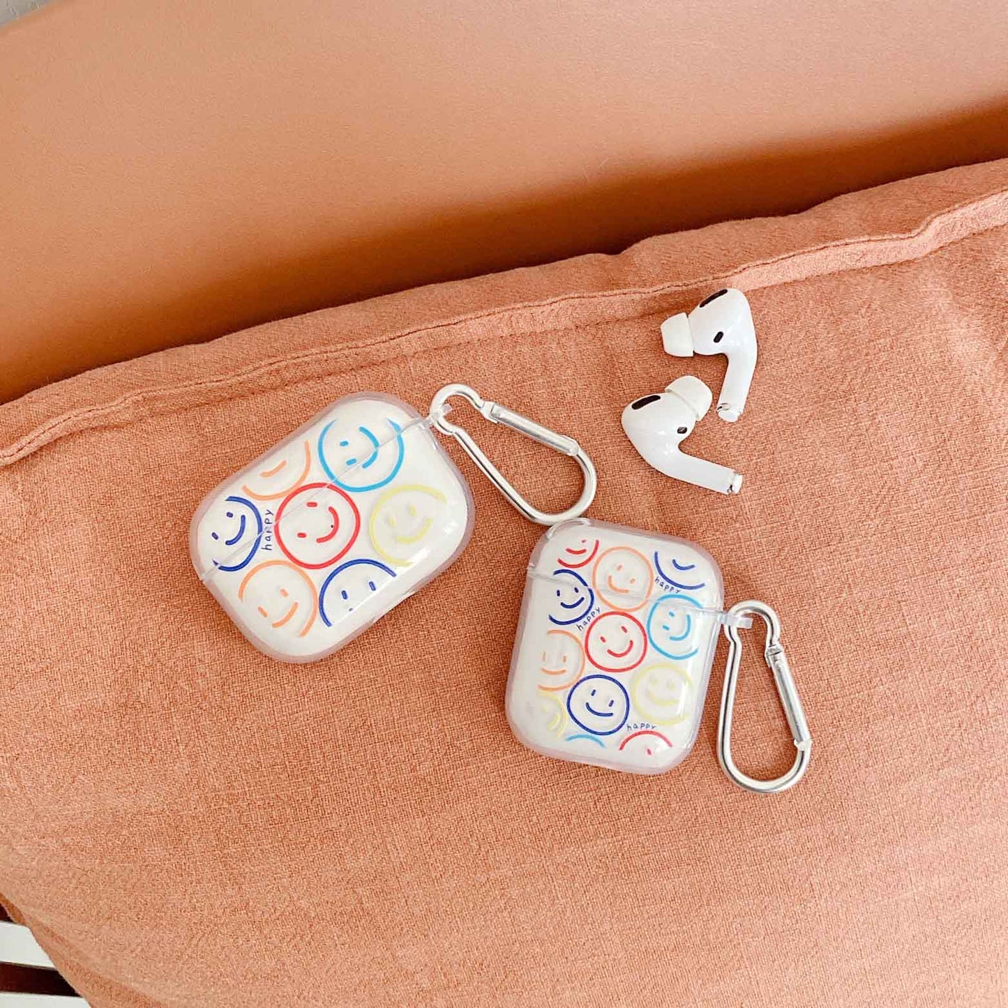Smiley soft clear silicone Earphone shell For Apple Airpod 2/1 Cover For Airpod pro 3 Earphone case for airpods capa fundas