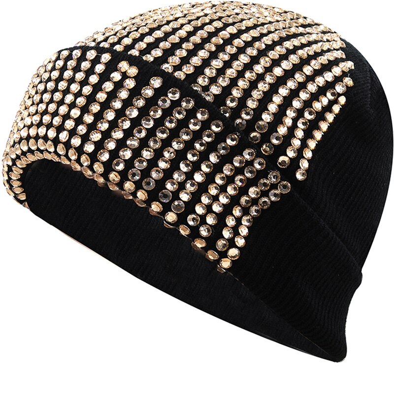 Autumn And Winter Punk Drill Warm And Versatile Acrylic Knitted Drill Cap For Men And Women
