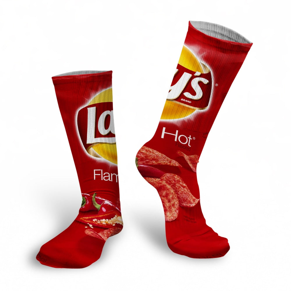 New Fashion Harajuku Kawaii Socks Man Cotton Cartoon Food Print Casual Cotton Hip Hop Unisex Happy Funny skarpety