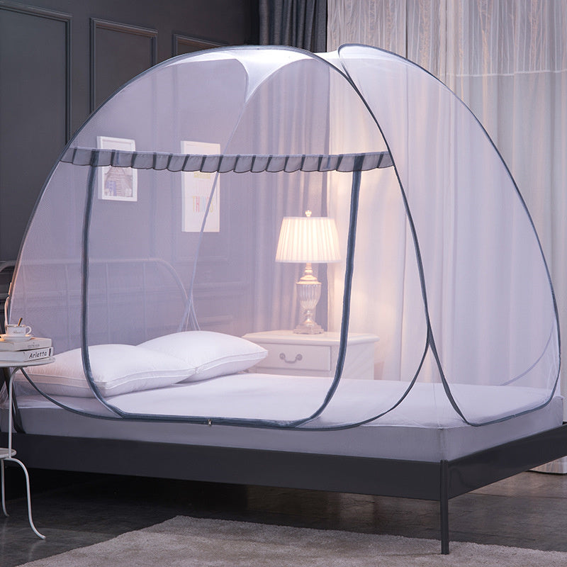 Mongolian bag mosquito net installation-free steel wire bottomless folding single-door magic mosquito net Mosquito net