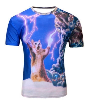 Print Short sleeved Tees Men Black And White Vertigo Hypnotic colorful Printing 3D T shirt