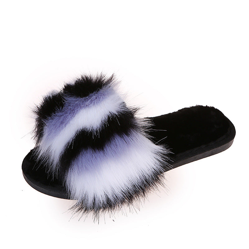 The New Plush Slippers Can Be Worn Outside The Home Plus Size Women's Slippers