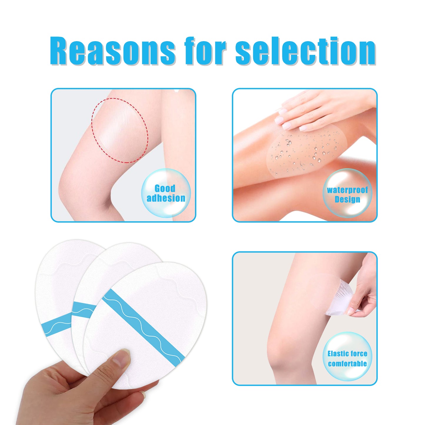 EELHOE Thigh Anti-Wear Pads, Anti-Friction Invisible Thigh High Elastic Leg Protector Knee Calf Casual Pads