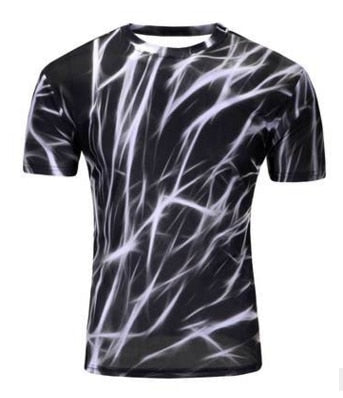 Print Short sleeved Tees Men Black And White Vertigo Hypnotic colorful Printing 3D T shirt