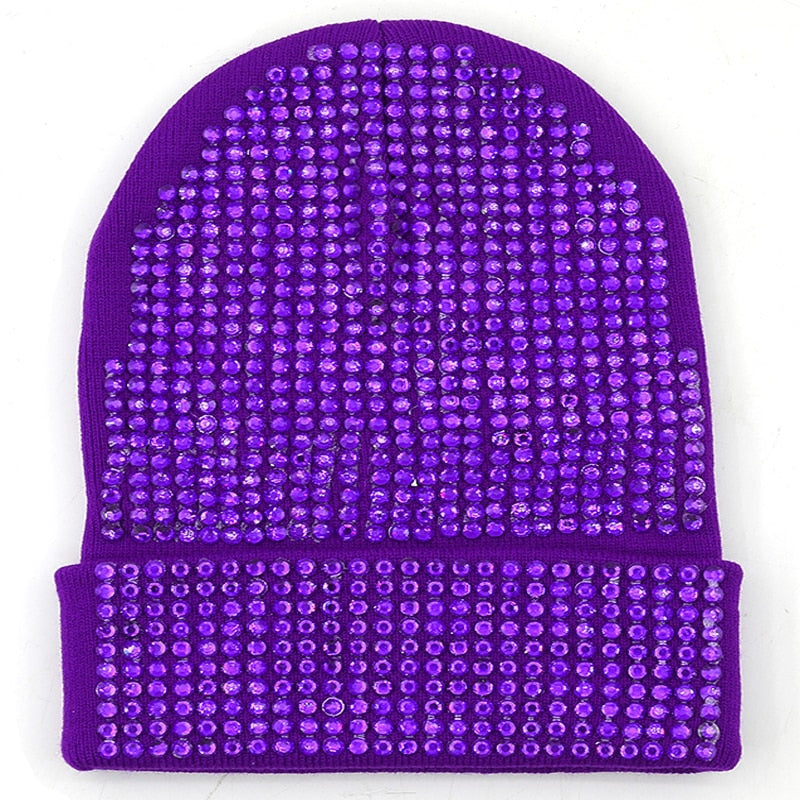 Autumn And Winter Punk Drill Warm And Versatile Acrylic Knitted Drill Cap For Men And Women