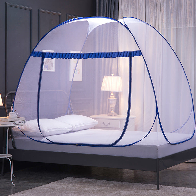 Mongolian bag mosquito net installation-free steel wire bottomless folding single-door magic mosquito net Mosquito net